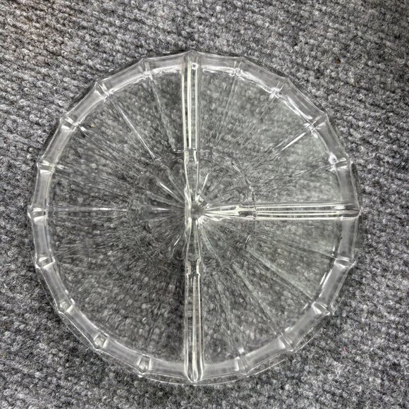 Vintage Lazy Susan Serving Tray Divided Glass Insert Floral Scroll Aluminum‎ 60s - Picture 6 of 14